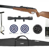 Carabina de Pressão PCP G850M Madeira Cal 5,5mm + Bomba + Capa + Chumbos + Kamuff + Alvos + Luneta 4x32