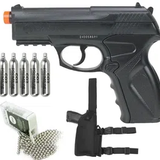 Pistola de Pressão Co2 C11 Esferas de Aço 6,0mm + Coldre + Co2 + BBs