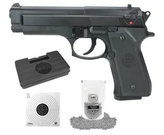 Pistola de Pressão Spring M92 6mm KWC + Munição + Case + Alvos