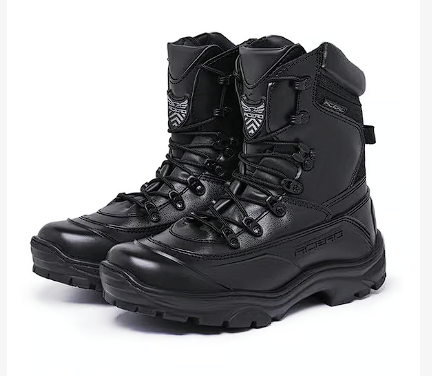 Bota Militar Acero Couro Tiger Pro Preto Brilhante