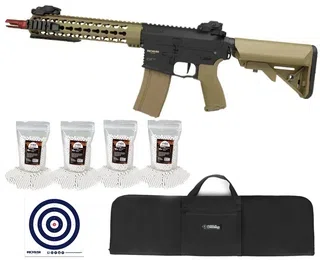 Rifle Airsoft AR15 Neptune 10" Short Tan ET Keymod + Capa + BBs
