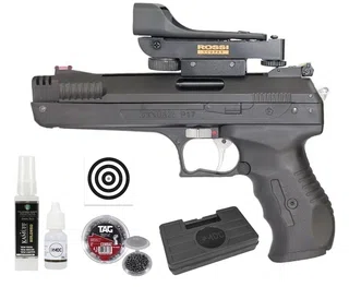 Pistola de Pressão Beeman 2006 P-17 Cal 4,5mm + Red Dot Rossi Beeman + Chumbos + Alvos + Case + Kamuff + Óleo de Silicone