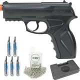 Pistola Pressão Co2 WG C11 Polímero Esferas Aço 4,5mm + 05 Cápsula Co2 + Esfera Metálica + Case