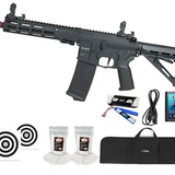 Rifle de Airsoft Neptune Shadow MK16 URG-I 9.5" AEG 6mm Rossi + Alvos + Bateria + Carregador + BBs + Capa