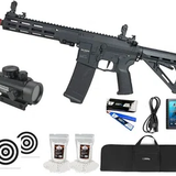 Rifle de Airsoft Neptune Shadow MK16 URG-I 9.5" AEG 6mm Rossi + Alvos + Bateria + Carregador + BBs + Capa + Red Dot