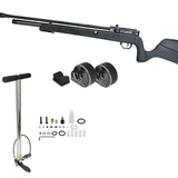 Carabina de Pressão PCP Outlander Black 6,35mm Alto Fluxo 1100 FPS Rossi + Bomba