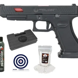 Pistola de Airsoft Rossi GK Combat Master Blowback 6mm + Green Gas + BBs + Case + Alvos