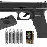 Pistola de Pressão CO2 Glock G17 4,5mm 4 Joules Rossi + CO2 + BBs + Case