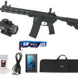 Rifle Airsoft AEG AR15 Neptune 10" Plus Gatilho ETU Programável 6mm Rossi + Bateria + Carregador + Capa + BBs + Red Dot