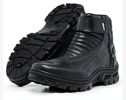 Bota Motociclista Acero Couro Race Preto