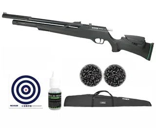 Carabina de Pressão PCP Artemis T-Rex 4,5mm com Válvula Reguladora + Capa + Chumbo + Alvos + Óleo