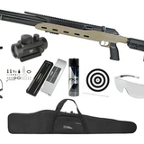 Carabina PCP Semi-Auto M50 Tempesta Desert 5,5mm QGK/SPA Artemis + Red Dot + Bomba + Capa + Kit Limpeza + Alvos + Desengripante + Óculos