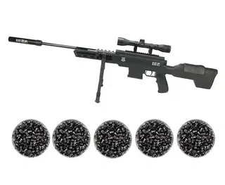 Carabina de Pressão Sniper Black Ops Cal 5,5mm Gas Ram + Chumbinhos + Capa Almofadada Rossi