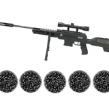 Carabina de Pressão Sniper Black Ops Cal 5,5mm Gas Ram + Chumbinhos + Capa Almofadada Rossi