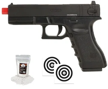 Pistola de Airsoft Glock CBT G17 Slide Metal Spring 6mm Combat + Alvos + BBs