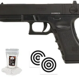 Pistola de Airsoft Glock CBT G17 Slide Metal Spring 6mm Combat + Alvos + BBs