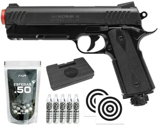 Pistola CO2 Rossi Vesta 50 Home Defense PDW50 RAM LTL 16 Joules + CO2 + Esferas + Maleta/Case
