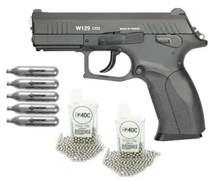 Pistola de Pressão Co2 Blowback CZ300 W129 Wingun 4,5mm + Munição + Co2