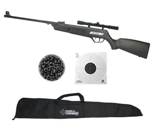 Carabina de Pressão CBC Jade New 4,5mm + Luneta 4x20 + Chumbinho + Capa + Alvos