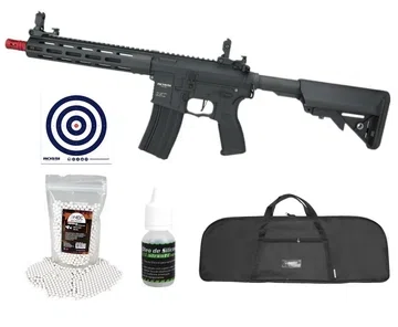 Rifle de Airsoft AEG AR15 Neptune Sentinel 10" M-LOK 6mm Rossi + BB's + Capa + Óleo de Silicone + Alvos