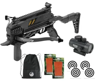 Balestra Besta MK-TCS3 BK 80 Libras com Carregador + 7 Setas Man Kung + Alvos + Red Dot + Kit Setas + Mochila/Capa