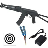 Rifle de Airsoft Neptune AK105S Mosfet Full Metal 6mm Rossi + Bateria + Carregador