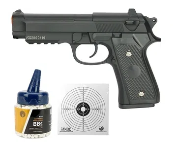 Pistola de Airsoft PT92 V22 Full Metal Spring 6mm Vigor + 1000BBs + Alvo