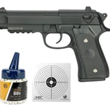 Pistola de Airsoft PT92 V22 Full Metal Spring 6mm Vigor + 1000BBs + Alvo