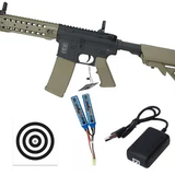Rifle de Airsoft AEG M4 SA-F01 Flex CQB Keymod Half Tan Specna Arms + Bateria + Carregador