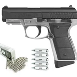 Pistola de Pressão CO2 Full Metal Daisy 5501 Powerline com Blowback 4,5mm 15 Tiros + CO2 + Esfera de Aço